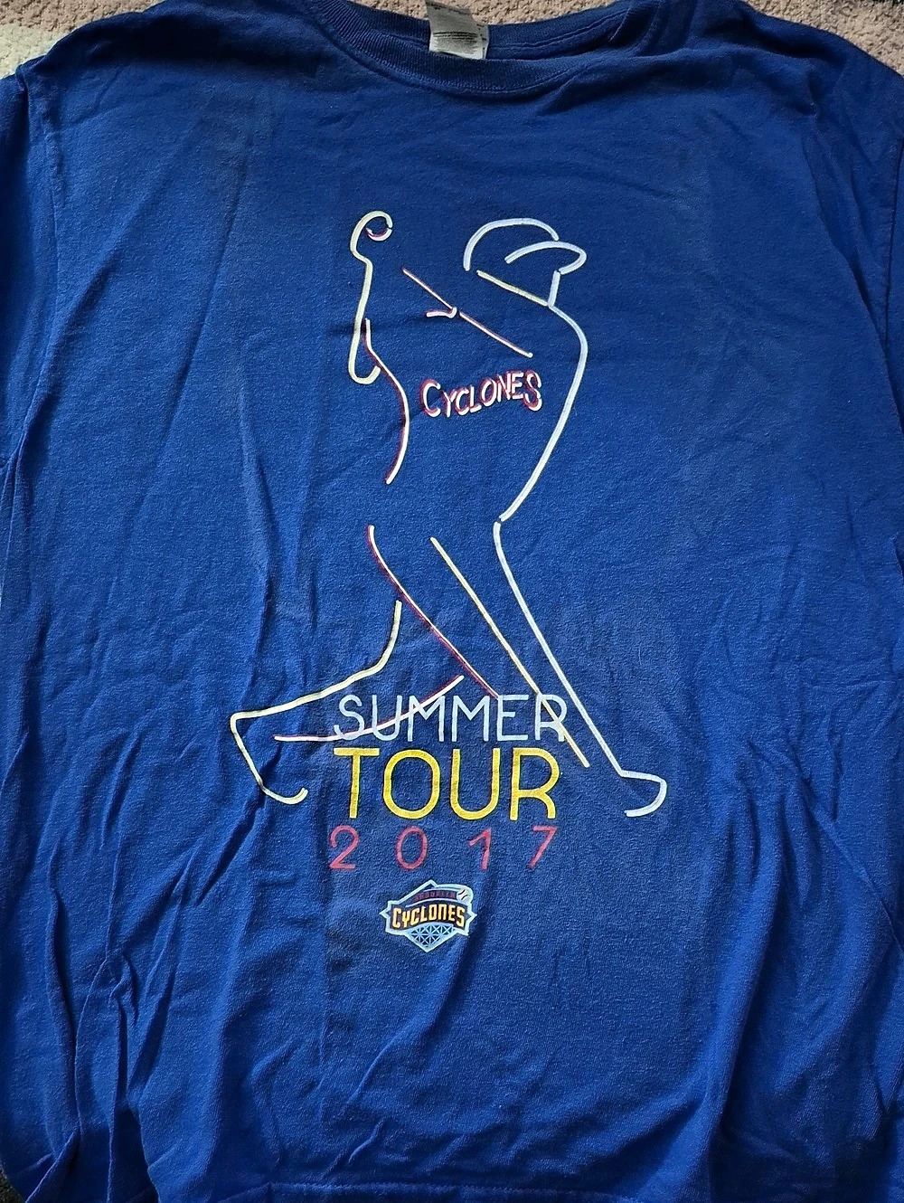Gildan Brooklyn Cyclones 2017 Summer Tour T-Shirt Medium Blue